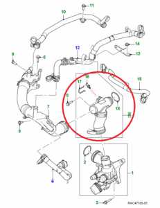 Thermostat And Water Outlet-3.0 Litre Petrol-AJ20P6 3.0L 